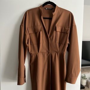 Zara Cognac Shirtdress